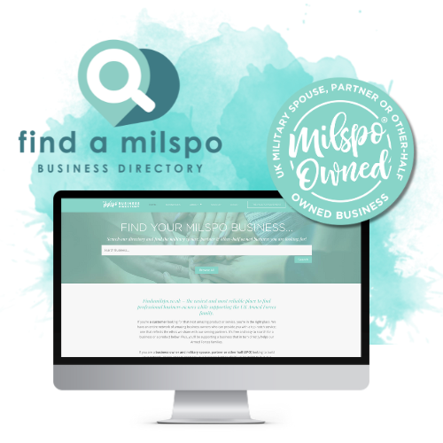 Find A Milspo Introduction graphic The find a milspo directory home page in a graphic with the logo and a badge that says 'Milspo Owned'